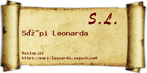 Sápi Leonarda névjegykártya
